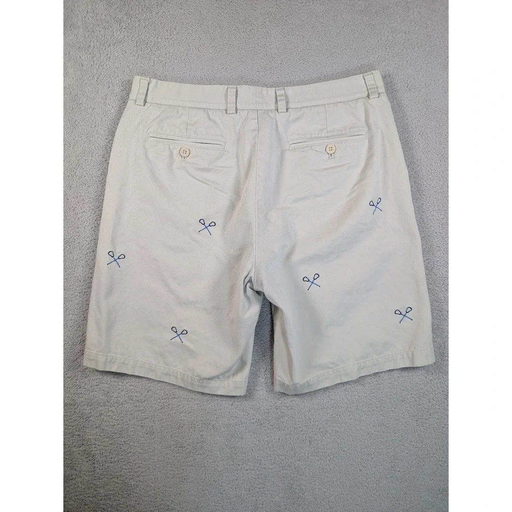 Vineyard Vines Breaker Shorts Mens 33 Beige Cotton Twill 9 Inch Inseam 1H1024 - Picture 8 of 9